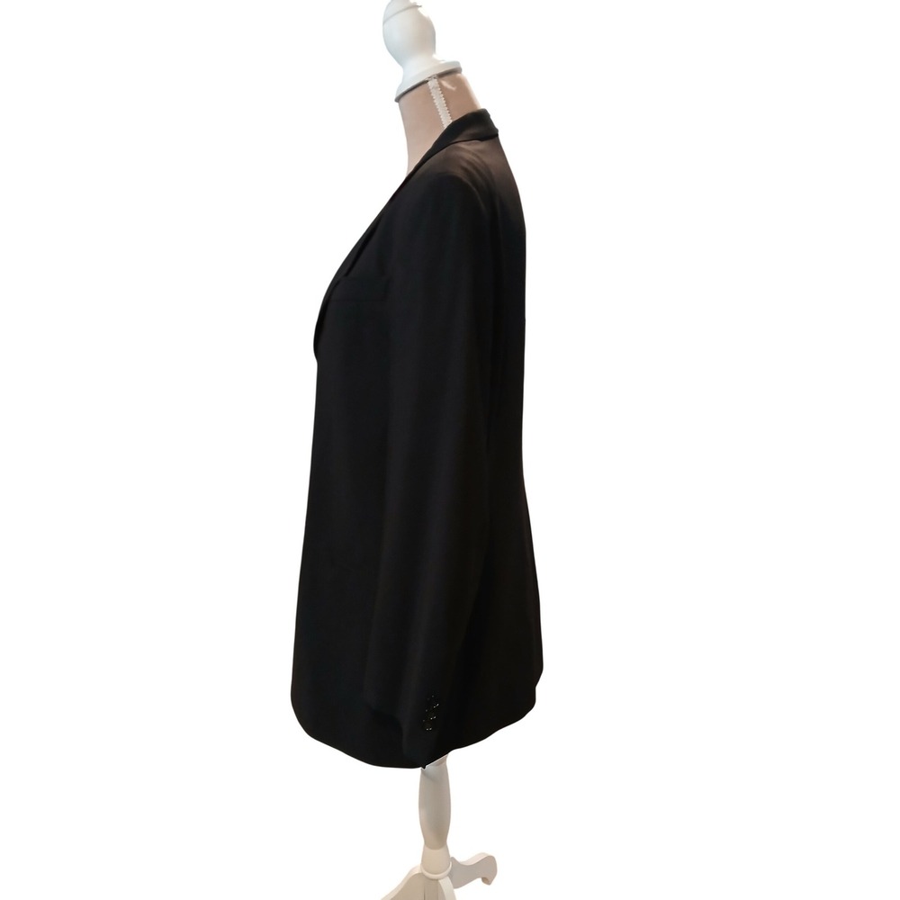 Made in Italy Black 100% Wool 3-Button Longline Blazer Jacket Size 40/33 - Picture 5 of 12